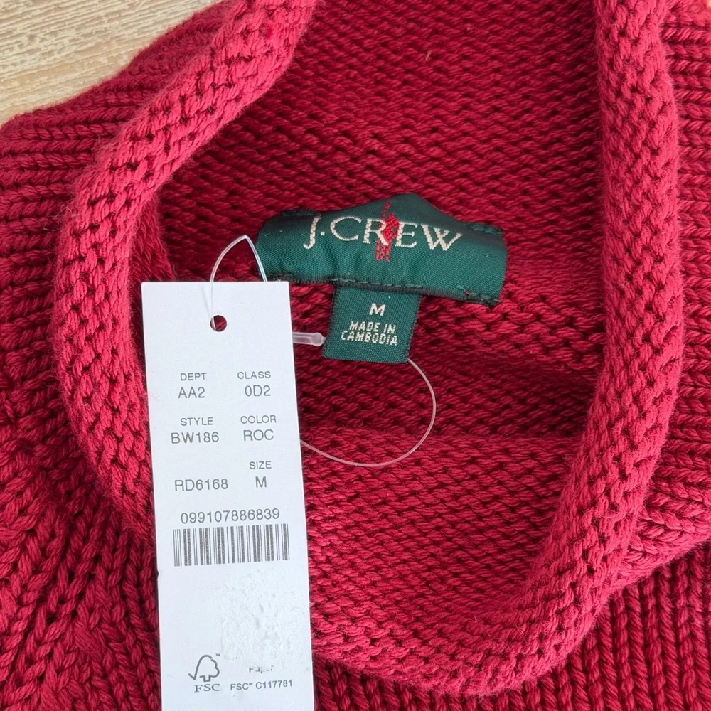 J.Crew 1988 Rollneck Sweater in Cotton in Red Ochre, Size Medium - Picture 8 of 9